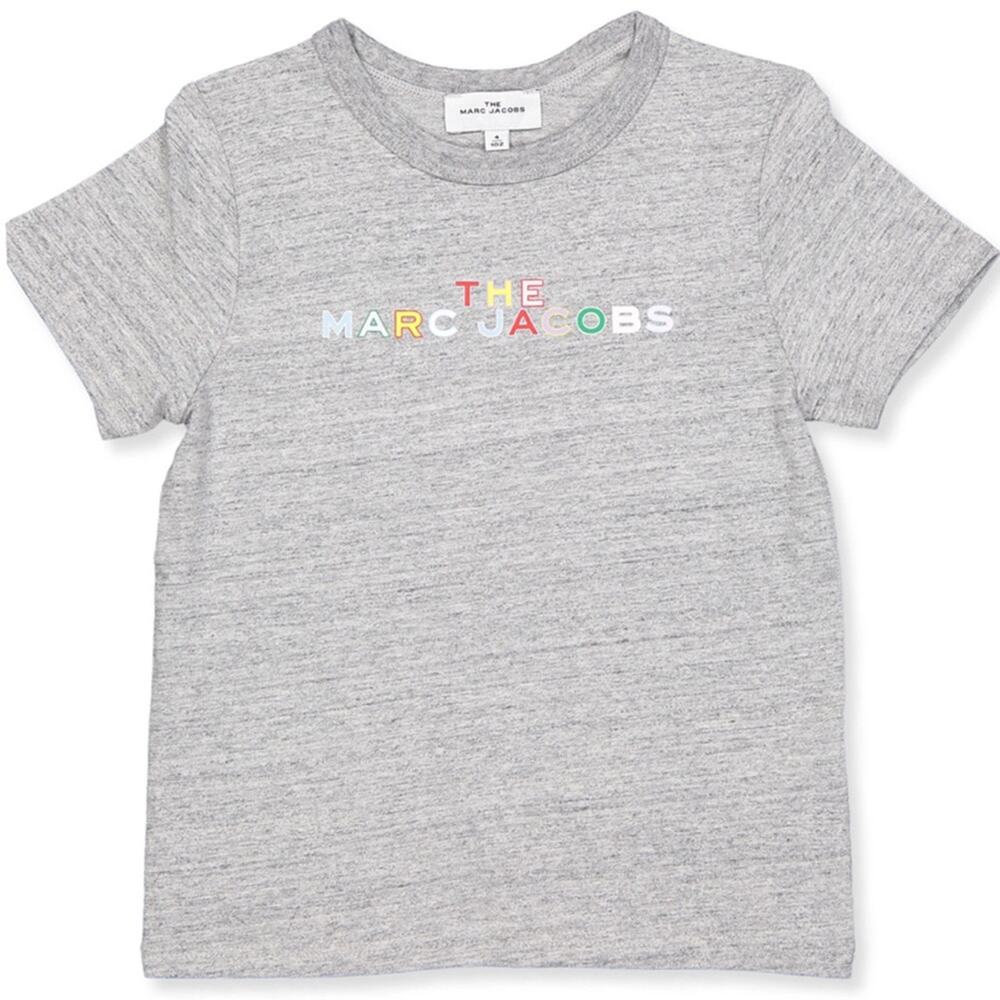 The Marc Jacobs Boys Gray Logo Print Cotton T-shirt size 4